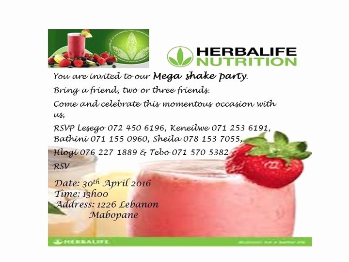 Shake Party Herbalife New Herbalife Mega Shake Party at Mabopane Lebanon Mabopane