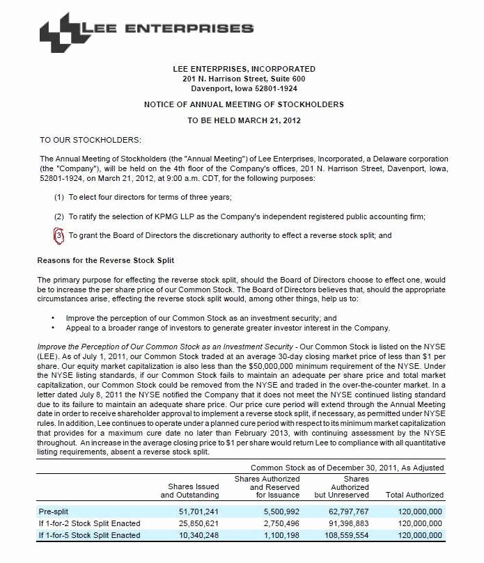 Shareholder Letter Examples Luxury Lee Enterprises Sucks the Truth About Lee Enterprises