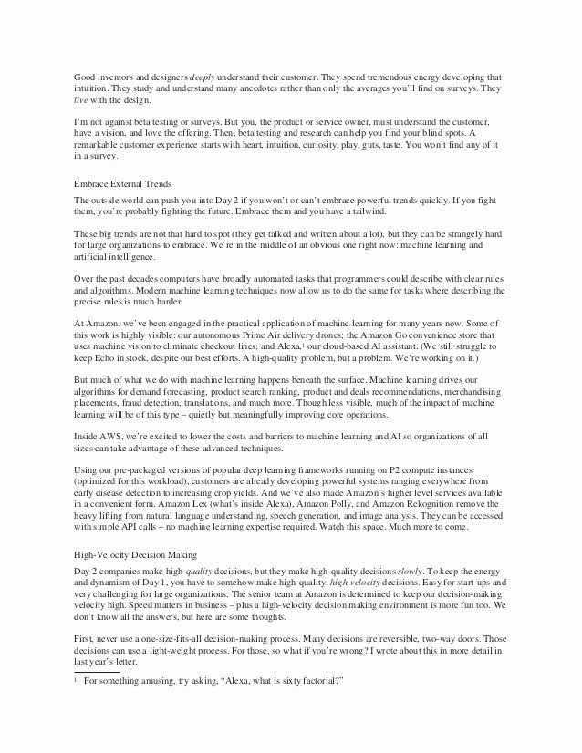 Shareholder Letter Examples Unique Jeff Bezos 2016 Letter to Amazon Holders