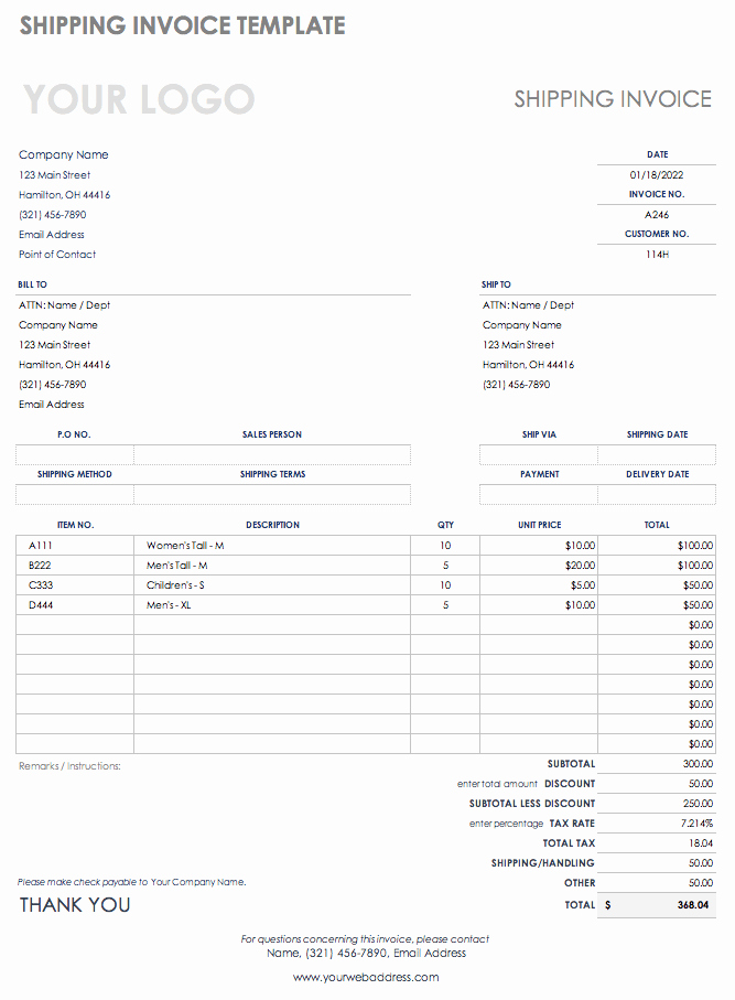 Shipping Manifest Template Excel Awesome Free Shipping and Packing Templates