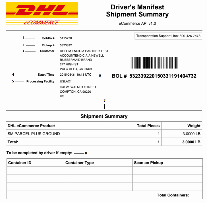Shipping Manifest Template Excel Best Of Dhl Bill Lading Pdf