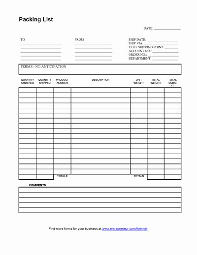 Shipping Manifest Template Excel