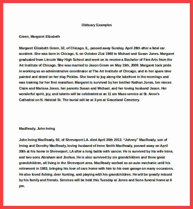 Short Obituary Examples Beautiful Sample Obituary for Husband