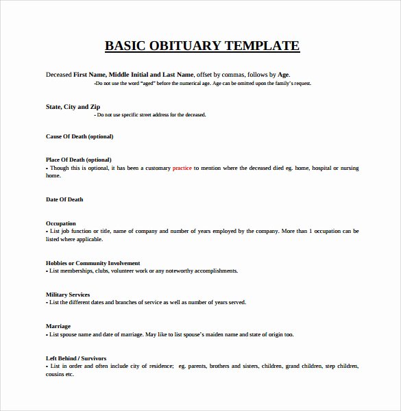 Short Obituary Examples Beautiful Sample Obituary Template 11 Documents In Pdf Word Psd