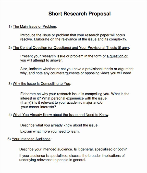 Short Proposal Example Best Of 10 Sample Research Proposal Templates