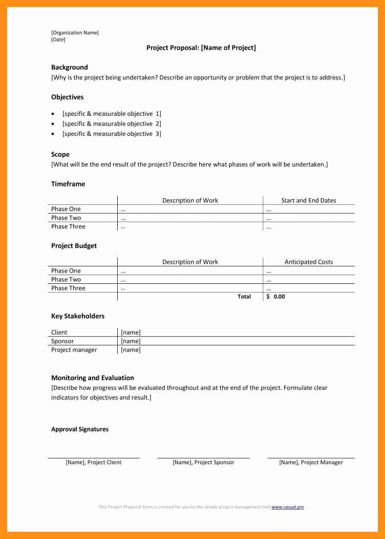 Short Proposal Example Best Of Short Project Proposal Template