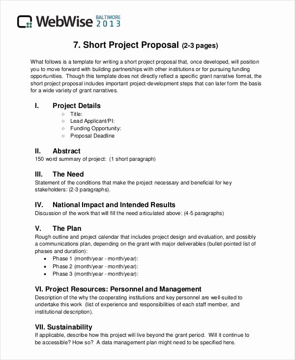 Short Proposal Example Lovely 36 Simple Proposal formats Examples Pdf Doc Pages