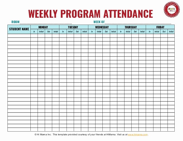 Sign In and Out Sheet for Daycare Lovely Daycare Sign In Sheet Template Weekly