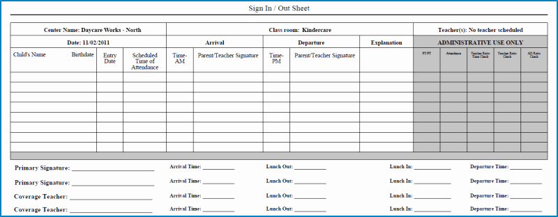 Sign In and Out Sheet for Daycare Luxury Sign In Out Sheet Pdf Version 3