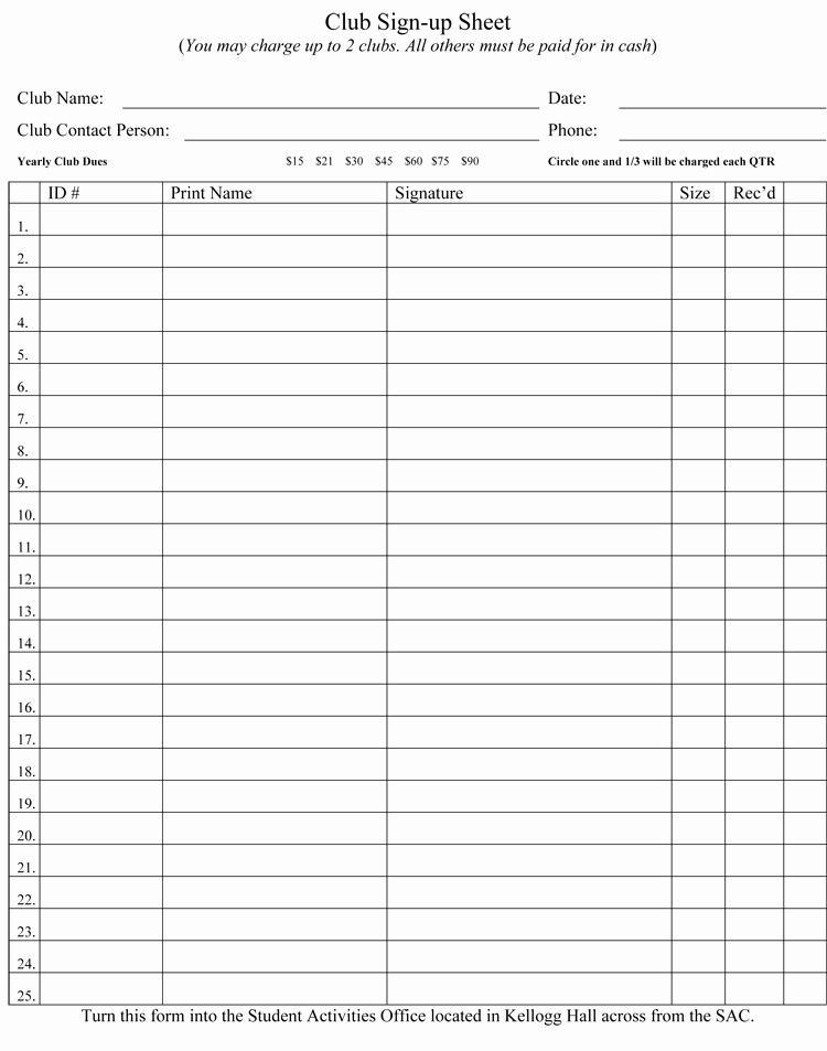Sign Up Sheet Template Name Email Phone Number Fresh 26 Free Sign Up Sheet Templates Excel &amp; Word