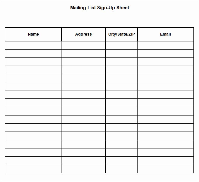 Sign Up Sheet Template Name Email Phone Number Inspirational Sign Up Sheets 58 Free Word Excel Pdf Documents