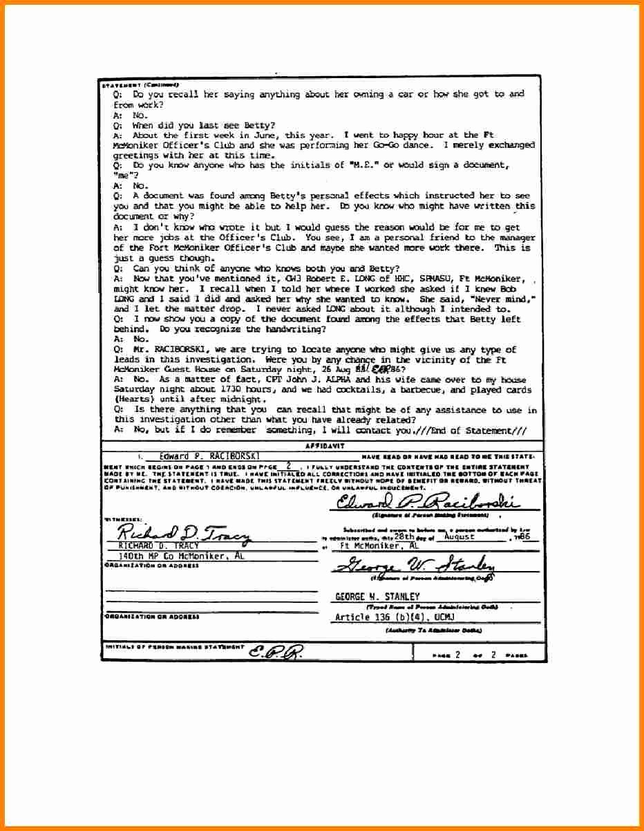 Signed Statement Example Fresh 6 Army Sworn Statement