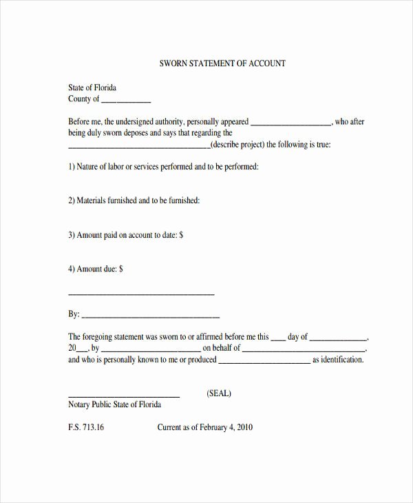 Signed Statement Example Lovely Free Sample Example format Download 7 Sworn Statement