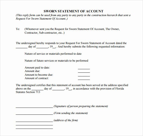 Signed Statement Example Luxury 11 Sample Sworn Statements Pdf Doc Pages