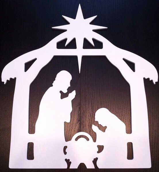 Silhouette Nativity Scene Pattern Elegant Nativity Scene Window Wall Decoration