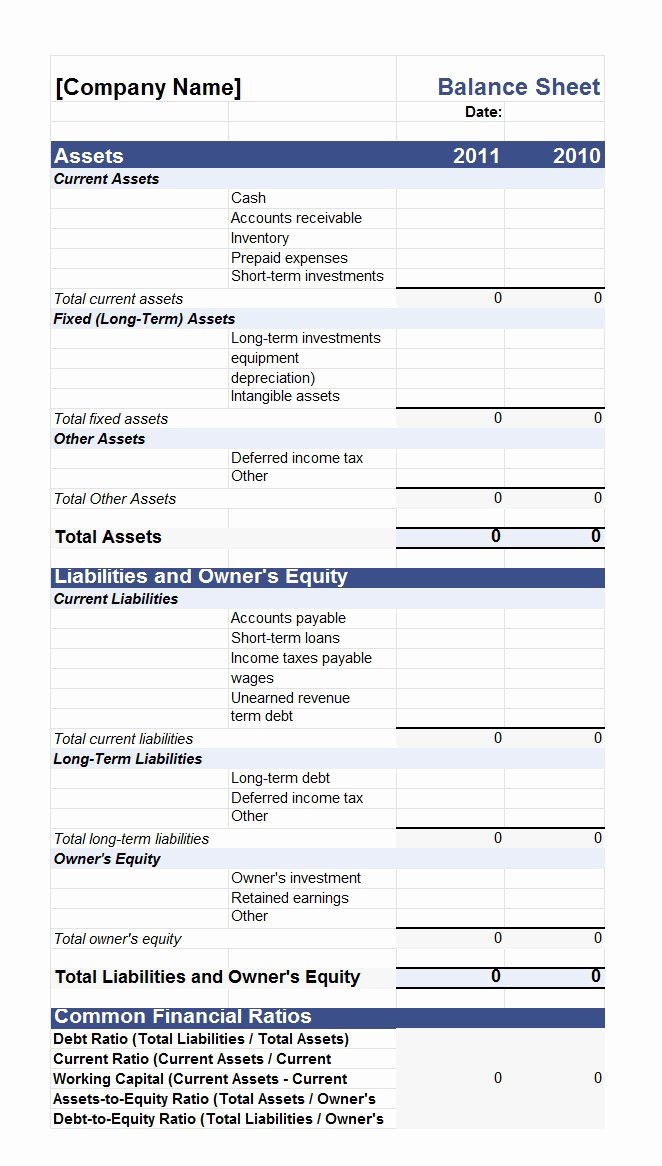 Simple Balance Sheet Template Excel New 38 Free Balance Sheet Templates &amp; Examples Template Lab