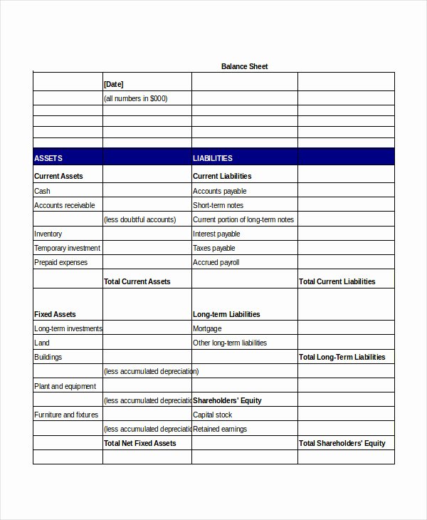 Simple Balance Sheet Template Excel Unique Simple Balance Sheet 20 Free Word Excel Pdf Documents