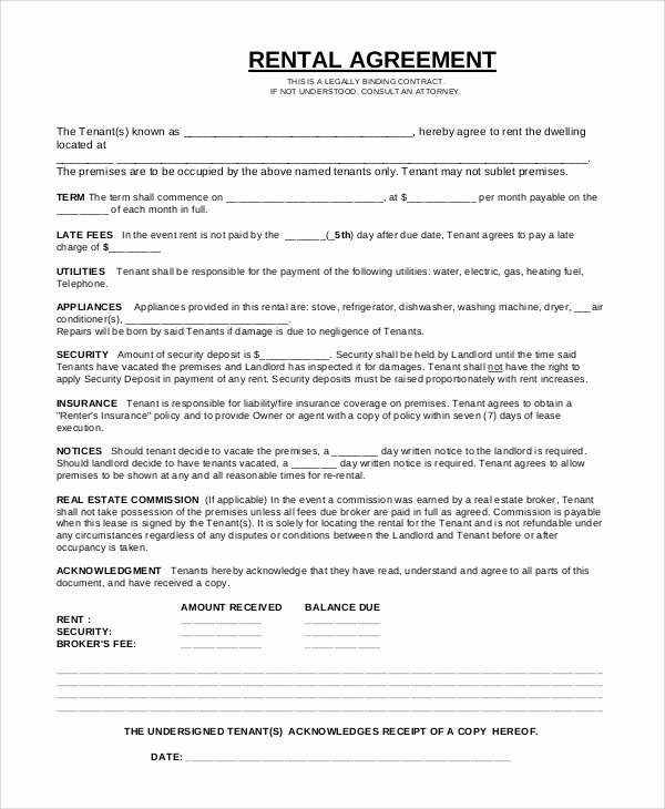 Simple Equipment Rental Agreement Template Free Inspirational Simple Equipment Rental Agreement Template Free