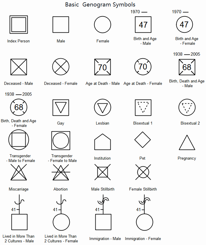 Simple Genogram Example Beautiful Standard Genogram Symbols