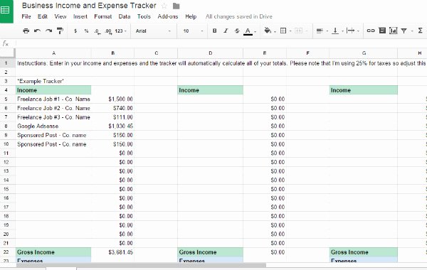 Simple Income and Expense Template Fresh Free Business In E Worksheet and Google Doc