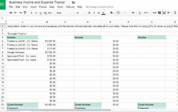 Simple Income and Expense Template Fresh Free Business In E Worksheet and Google Doc