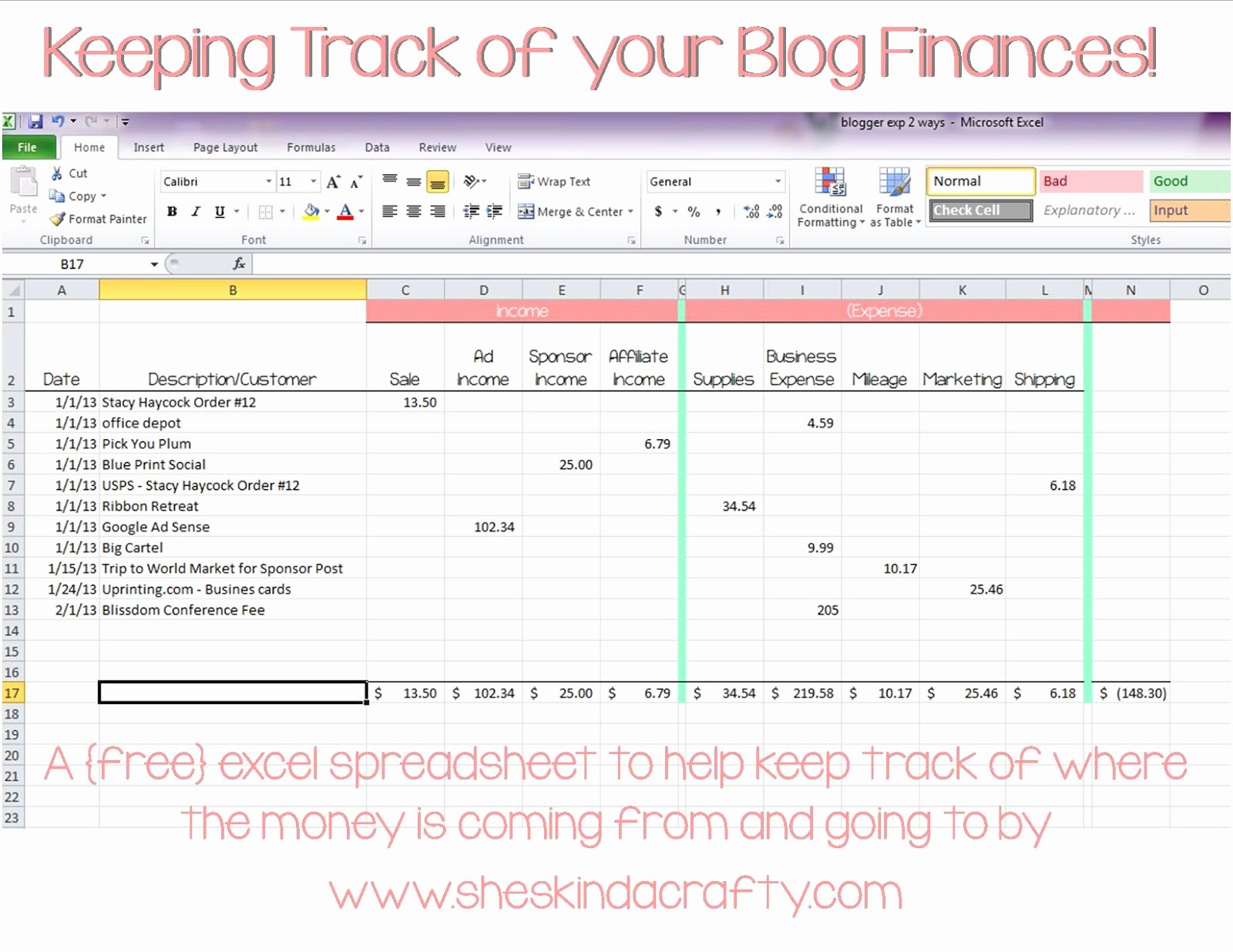 Simple Income and Expense Template New Keep On Track