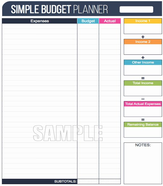 Simple Income and Expense Template New Simple Bud Template