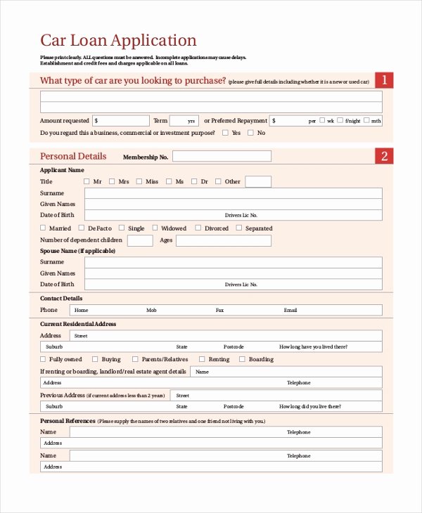 Simple Loan Application form Template Awesome 9 Sample Loan Application forms Sample Example format