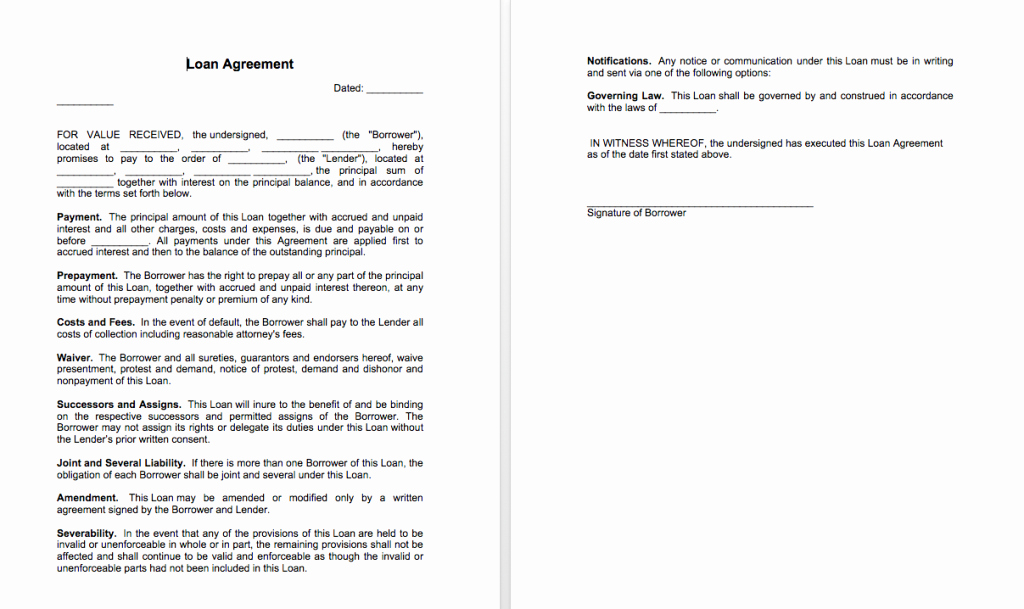 Simple Payment Agreement Template Between Two Parties Inspirational Sample Of Loan Agreement Between Two Parties