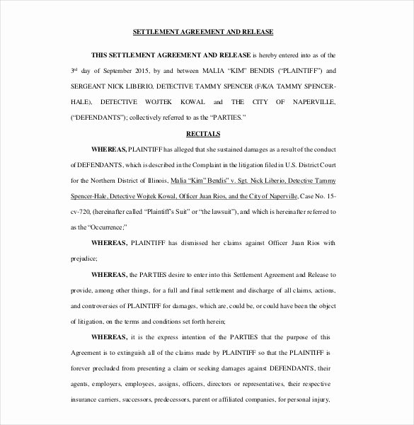 Simple Settlement Agreement Awesome 12 Settlement Agreement Templates – Free Sample Example