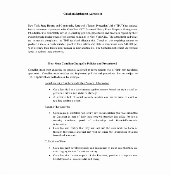 Simple Settlement Agreement Beautiful 12 Settlement Agreement Templates – Free Sample Example