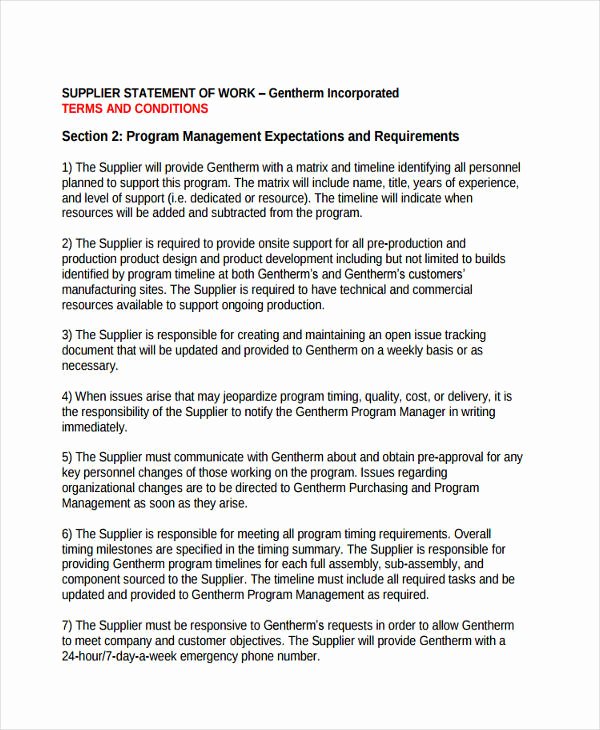 Simple Statement Of Work Template Beautiful 32 Statement Of Work Examples &amp; Samples Pdf Word