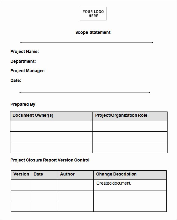 Simple Statement Of Work Template Lovely Scope Of Work Template 36 Free Word Pdf Documents