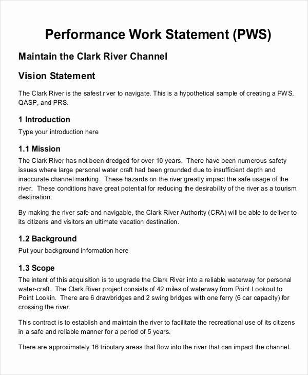 Simple Statement Of Work Template Unique 10 Work Statement Examples Word Pdf