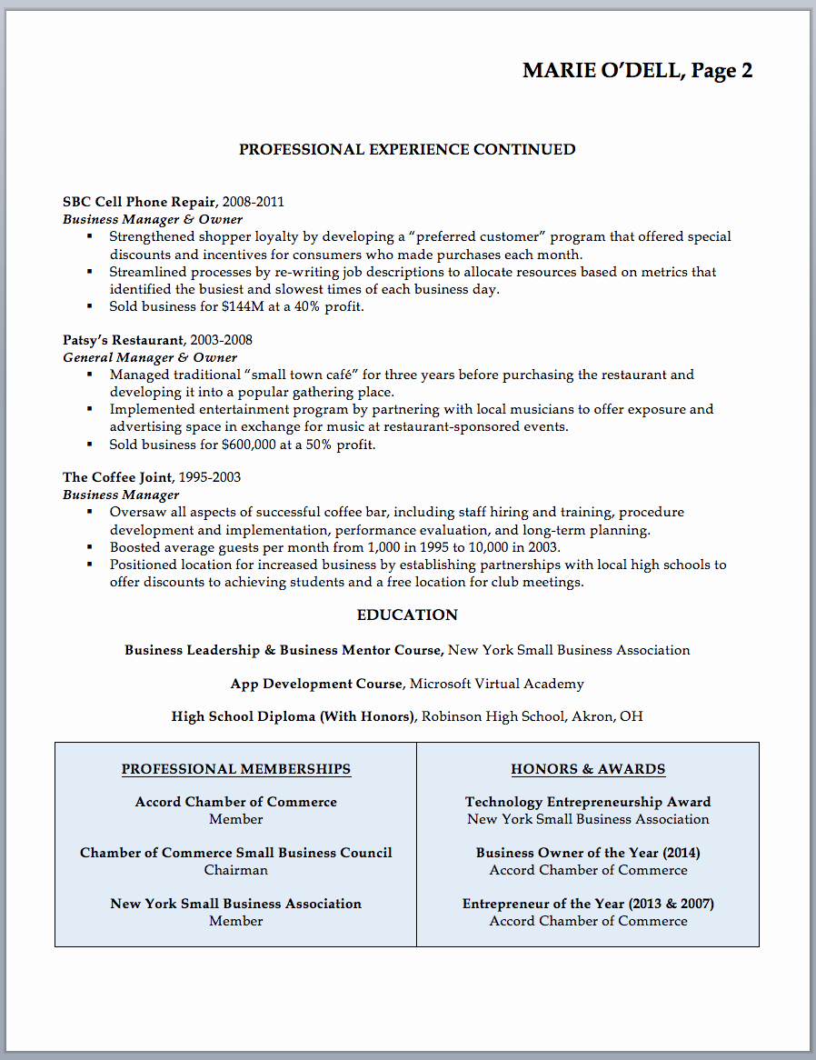 Small Business Owner Resume Sample Best Of Business Owner Resume Sample &amp; Writing Guide