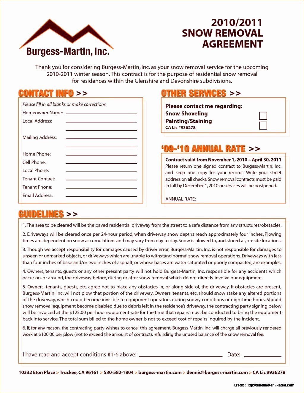 Snow Removal Bid Template Beautiful Snow Removal Contract Sample form Resume Examples