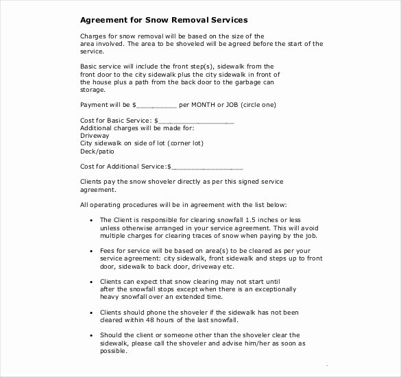 Snow Removal Bid Template Inspirational 20 Snow Plowing Contract Templates Google Docs Pdf