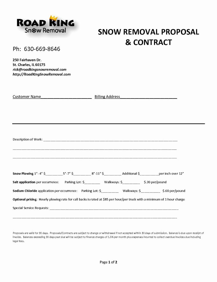 Snow Removal Bid Template Lovely 20 Snow Plowing Contract Templates Free Download