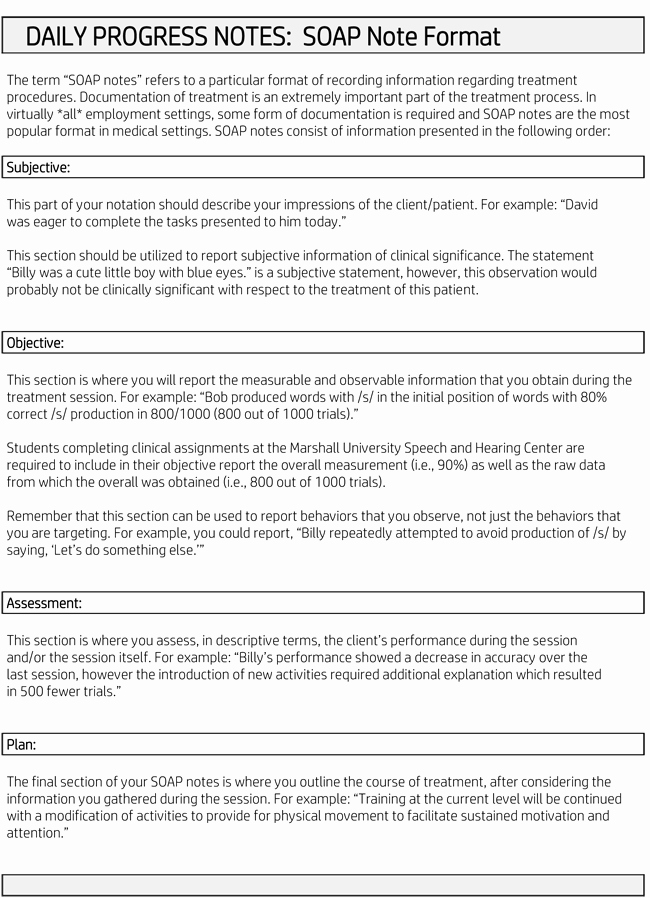 Soap Documentation Example Lovely soap Note Examples Learn to Write soap Notes