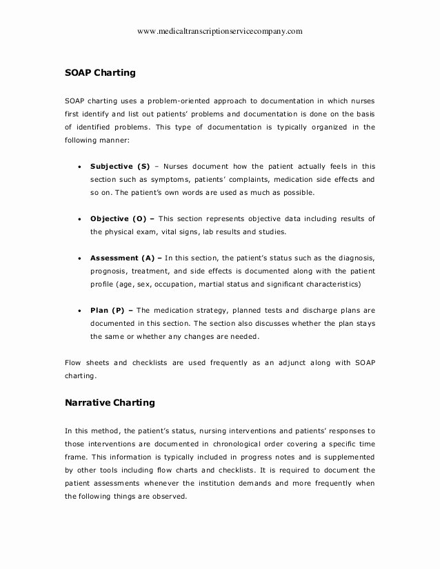 Soap Documentation Example Luxury Different Types Of Nursing Documentation Methods