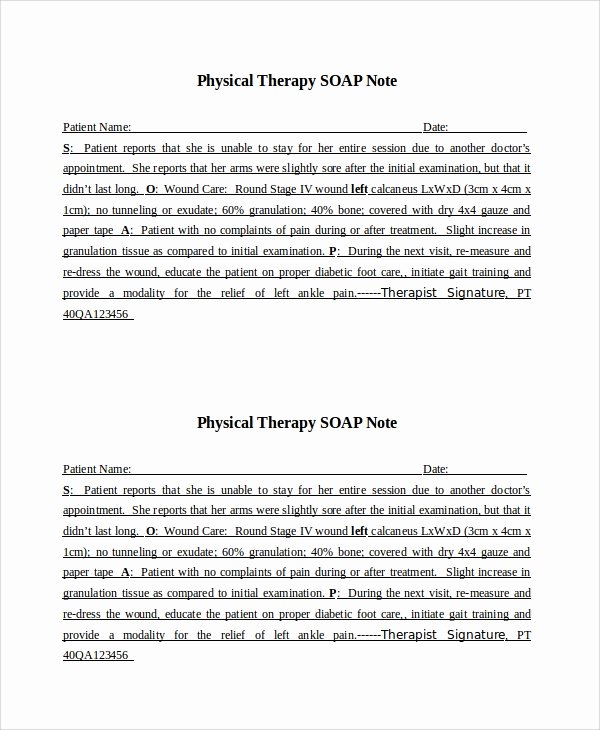 Soap Documentation Example Unique 15 soap Note Examples Free Sample Example format