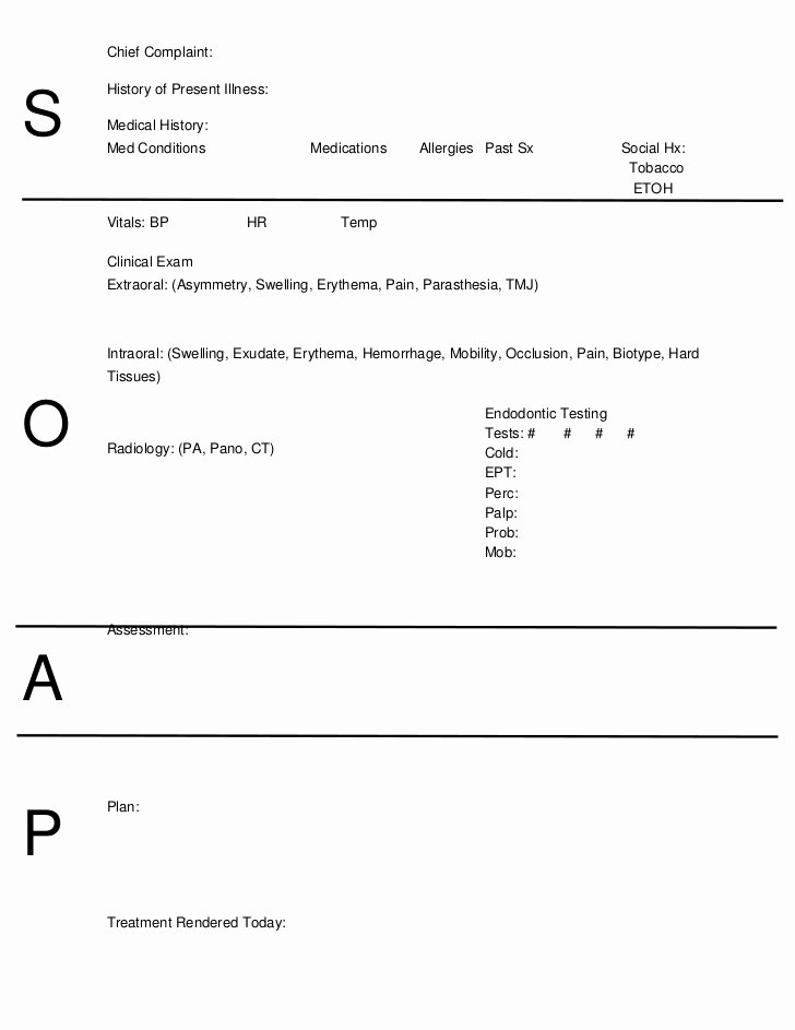 Soap Template Word Fresh soap Notes Dentistry Word