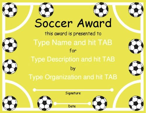 Soccer Awards Template Beautiful Award Certificate Templates