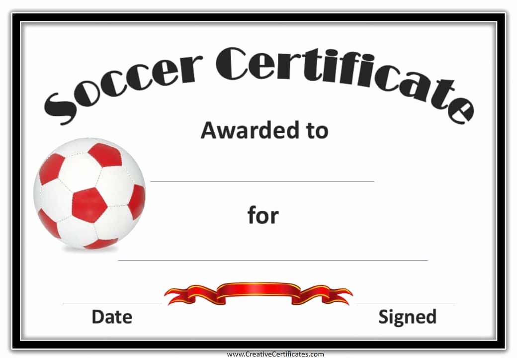 Soccer Awards Template Fresh soccer Award Certificate Template Customize Line