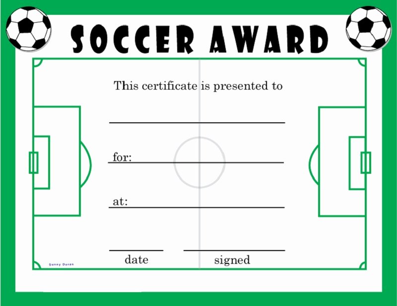 Soccer Awards Template Fresh soccer Award Certificates