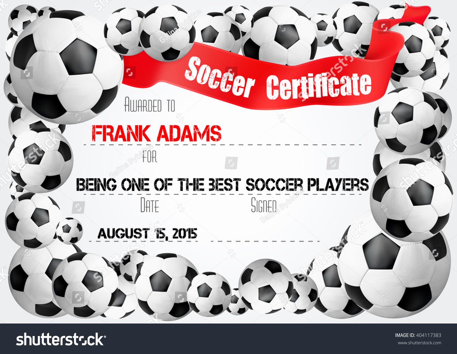 Soccer Awards Template Luxury soccer Certificate Template Football Ball Icons เวกเตอร์