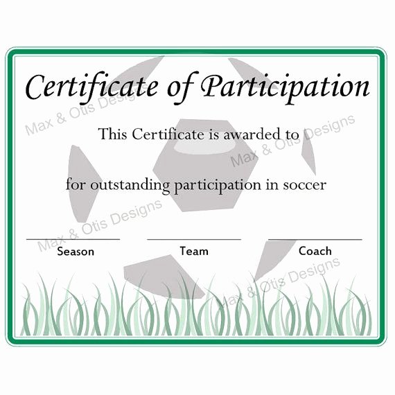 Soccer Awards Template Unique Free Printable soccer Participation Certificate