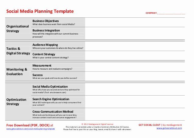 Social Media Marketing Proposal Pdf Lovely social Media Planning Template