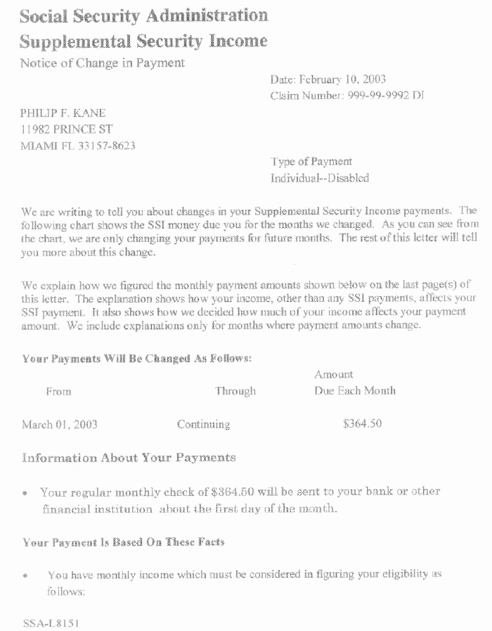 Social Security Award Letter Example Awesome Ssa Poms Si 100 Putation Worksheet with