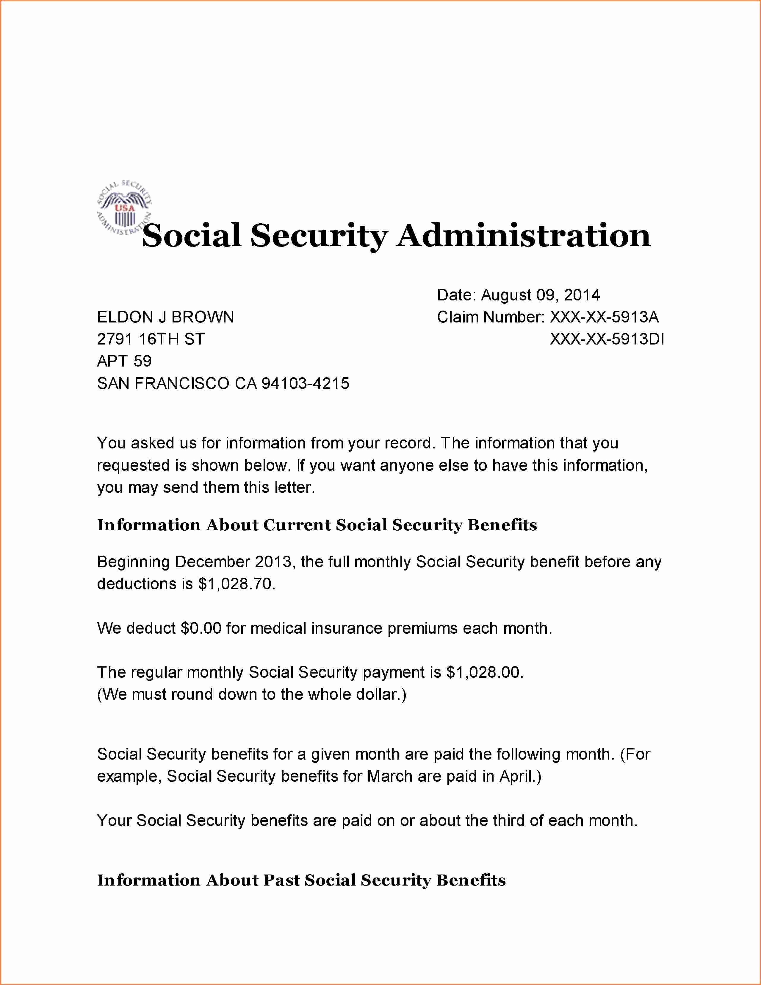 Social Security Award Letter Example Awesome Ssi Award Letter 2018